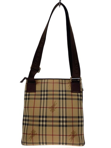 BURBERRY Shoulder Bag Leather Beige All-Over Pattern