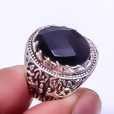 Black Onyx 925 Sterling Silver Turkish Ring Size Adjustable R39 