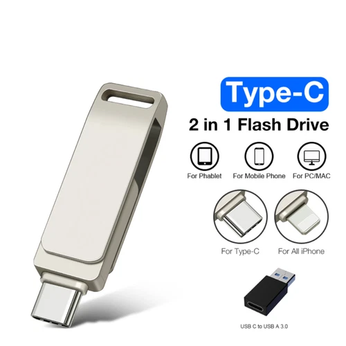 3in1 Flash Drive USB 3.0 TYPE-C Pen External Photo Stick For iPhone iPad Samsung