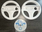TESTED Nintendo Wii MARIO KART Video Game 2x Steering Wheels Included BUNDLE LOT