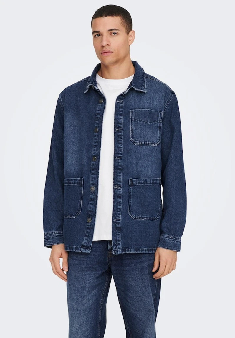 Only & Sons Onssaka Denim Jacket Size L Shacket Dark Denim RRP £45
Opens in a new window or tab