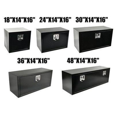 #ad 18quot; 24quot; 30quot; 36quot; 48quot;X14quot;X16quot; Black Steel Underbody Truck Tool Box Pickup Storage $189.99