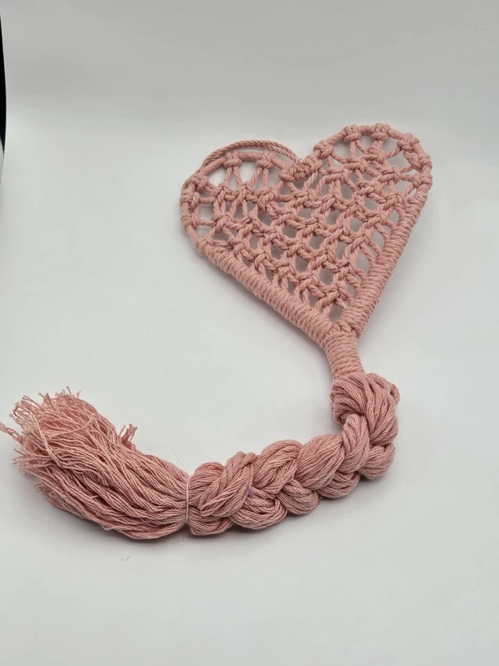 Богемский стиль макраме розовый сердце стены вися богемное декор - Изображение 4 из 4