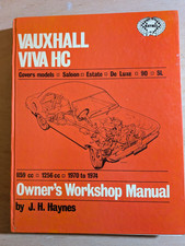 Haynes Workshop Manual Vauxhall Viva HC 1970-74 Saloon Estate Deluxe 90 SL.