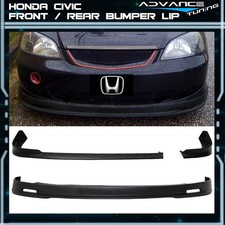 Fits 01-03 Honda Civic Em2 2dr Mugen Style Front Tr Style Rear Bumper Lip
