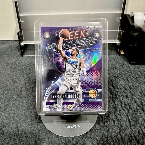 2025-26 Topps Chrome Tyrese Haliburton Sleek Finishers Purple Refractor /75 SSP