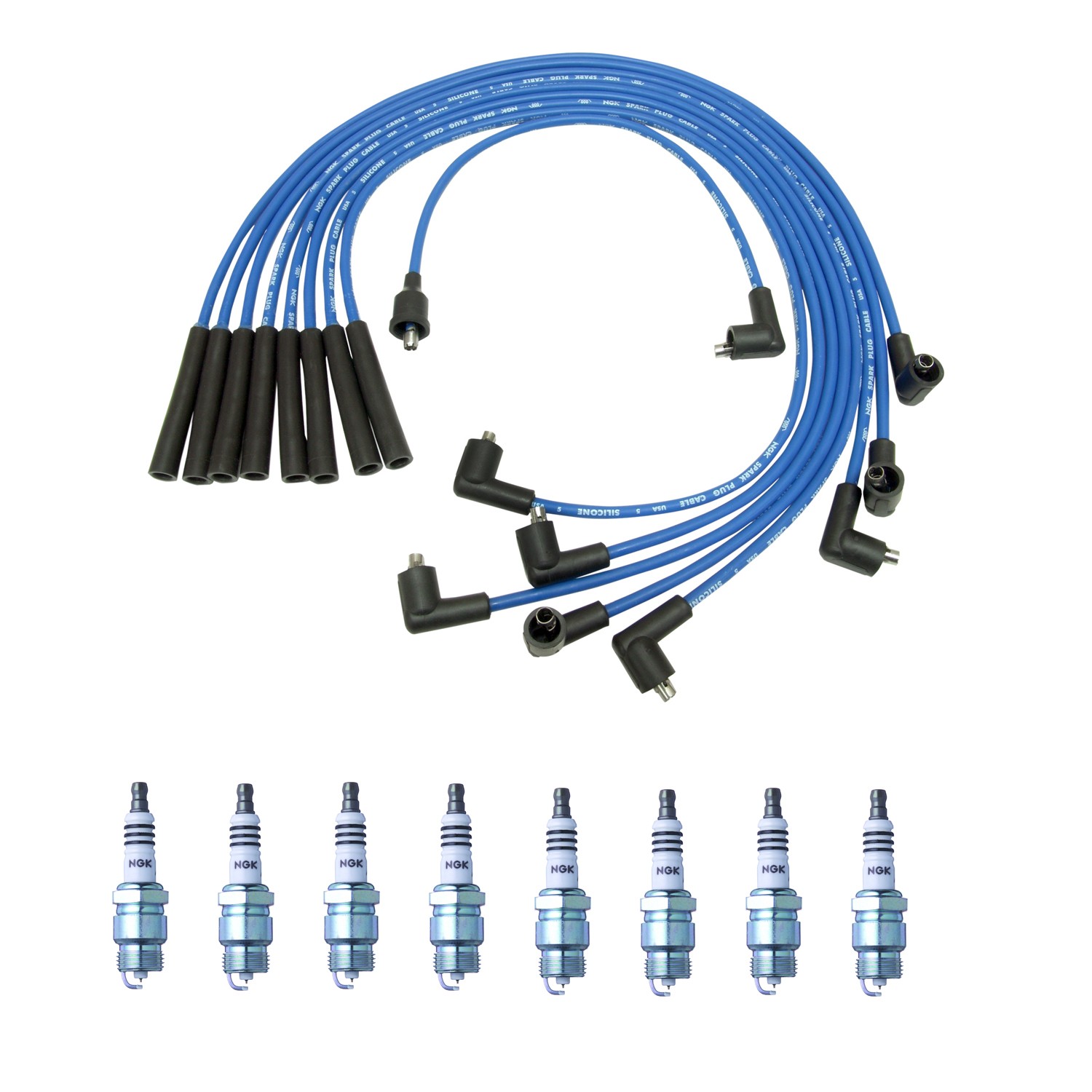 NGK Wire Set  8 Iridium IX Spark Plugs Kit for Comet Gran Torino Mustang V8