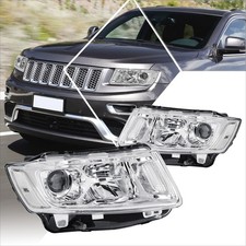 PM PERFORMOTOR Headlights Assembly Compatible Chrome Housing / Clear Corner