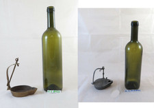 DUE LAMPADE AD OLIO ANTICHE ABAT-JOUR VINTAGE BM23 BM33