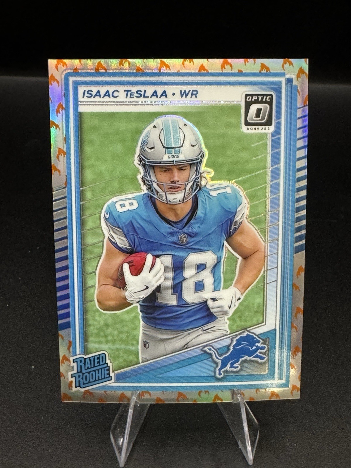 2025 Panini Donruss Optic Isaac TeSlaa #219 Rated Rookie (RC) Fire Emoji SSP