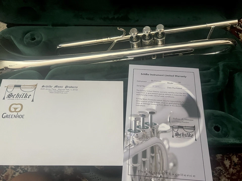 Trompeta Schilke B6 Nueva “Caja Abierta” Plateada con Estuche BAM Foto 4 de 4