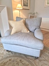 Traditional Armchair In Romo Fabric With Brass Castors