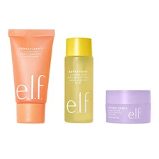 e.l.f. Supers Mini Trio Skin Care Set of 3 Items Cleanser Toner Moisturize