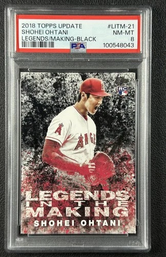 SHOHEI OHTANI PSA 8 2018 TOPPS UPDATE #LITM-21 LEGENDS IN THE MAKING BLACK RC 43