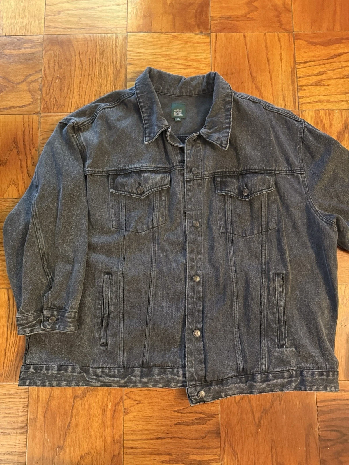 Wild Fable Unisex Oversized Black Denim Trucker Jacket 2X Cotton - product detail image 1