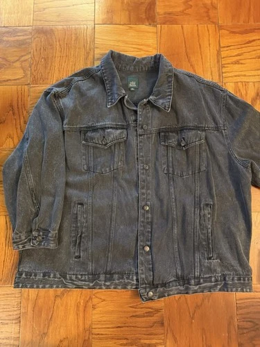 Wild Fable Unisex Oversized Black Denim Trucker Jacket 2X Cotton  video thumbnail