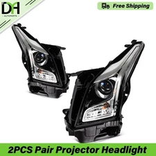 [2pcs/Pair]Projector Headlight Lamp w/ LEDDRL For 2013-2018 Cadillac ATS Premium