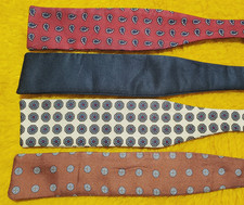 VINTAGE 4 pc BROOKS BROTHERS SELF-TIE BOW TIES RED BLACK YELLOW BROWN