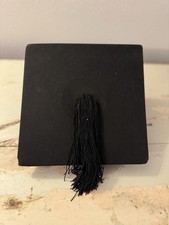 Vintage mortarboard Graduation Hat black wool felt Pratt & Co Cambridge