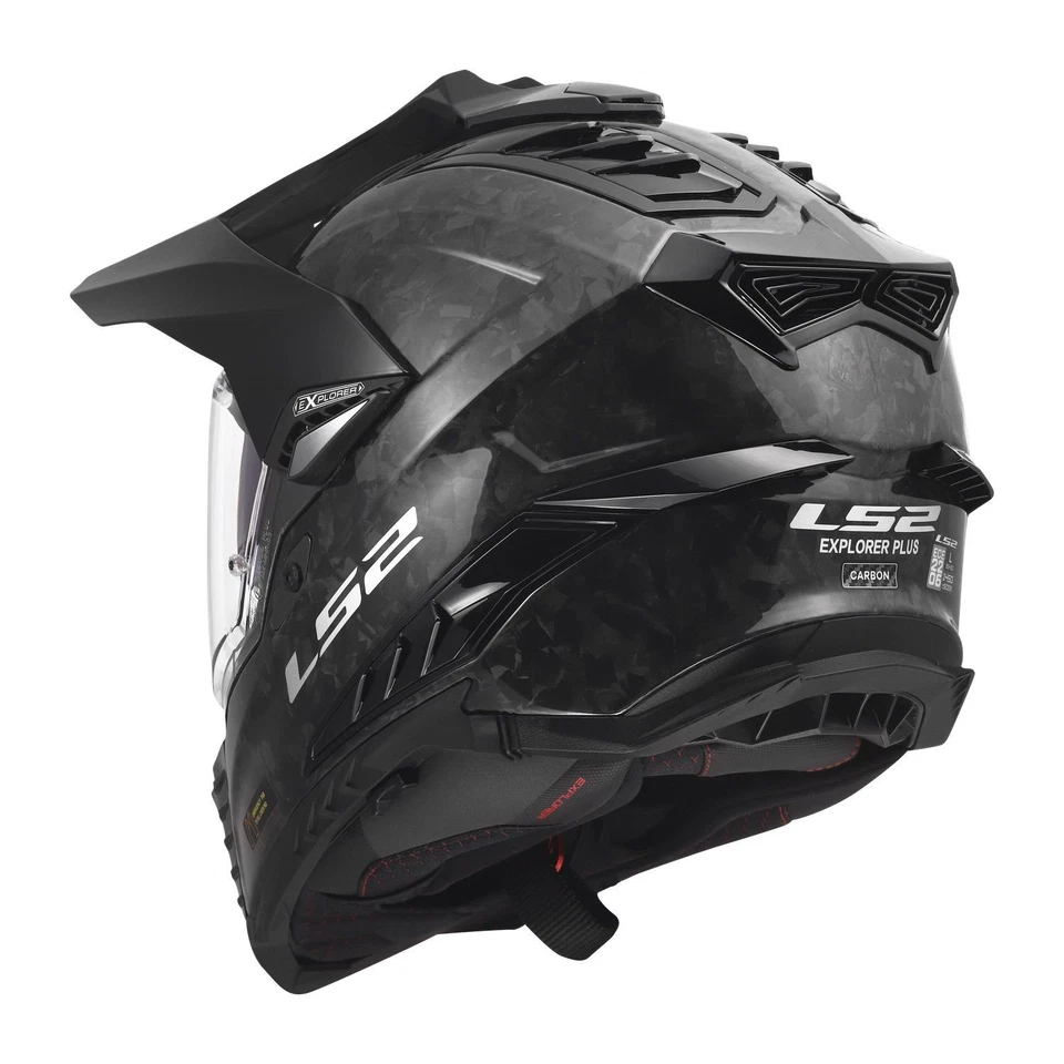 LS2 MX701 C Explorer Forjado brillo negro carbono - Aventura casco motocicleta - Imagen 4 de 4