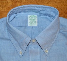 NWT USA Brooks Brothers Makers Brooksweave 16.5 34 blue OCBD oxford cloth shirt