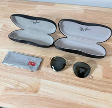Ray-Ban Round Metal Gold G-15 Green Polarized 50-21 2 Cases RB3447 001/58