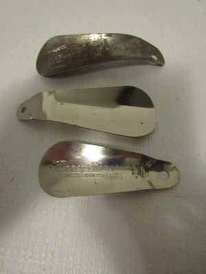 Kinney Shoes, Florsheim & Thom McAn Metal Pocket Advertising Shoe Horns Set of 3