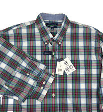 Crown  Ivy Men  s Motion Flex Blue Multicolor Plaid L/S Button Shirt XL NWT