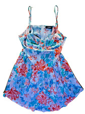 CIDER Women’s Floral Fit & Flare Mini Dress L Multicolor Spaghetti Strap