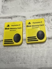 Nyko MagicGate 8MB Memory Card Yellow-Retro Playstation 2, PS2 Lot of 2 GUC
