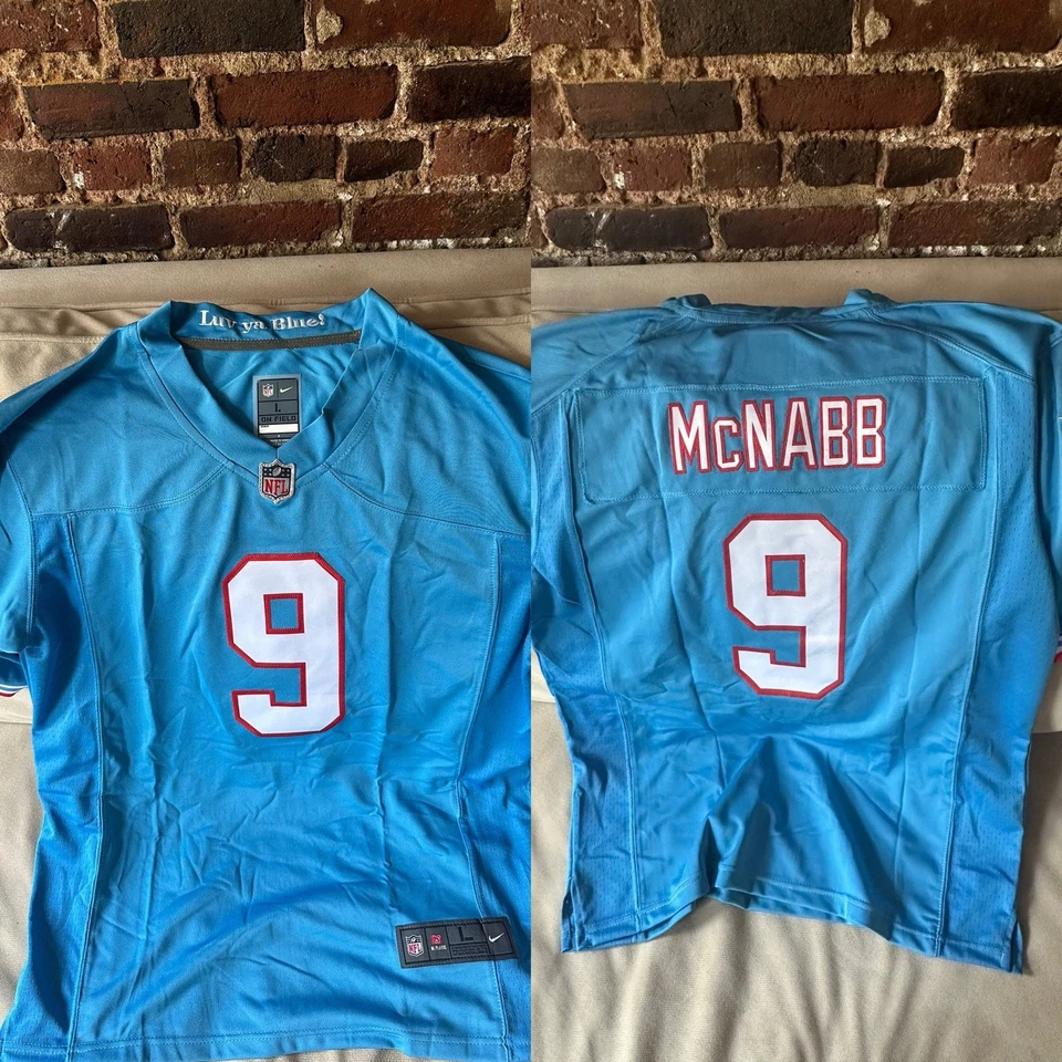 Erroneous Steve McNair Jersey (McNabb On Back) Replica Houston Oilers Jersey Foto 3 de 3