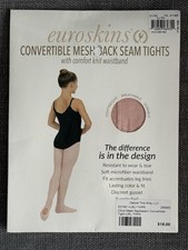 Euroskins Convertible Mesh Backseam Tights Pink Child L/XL New
