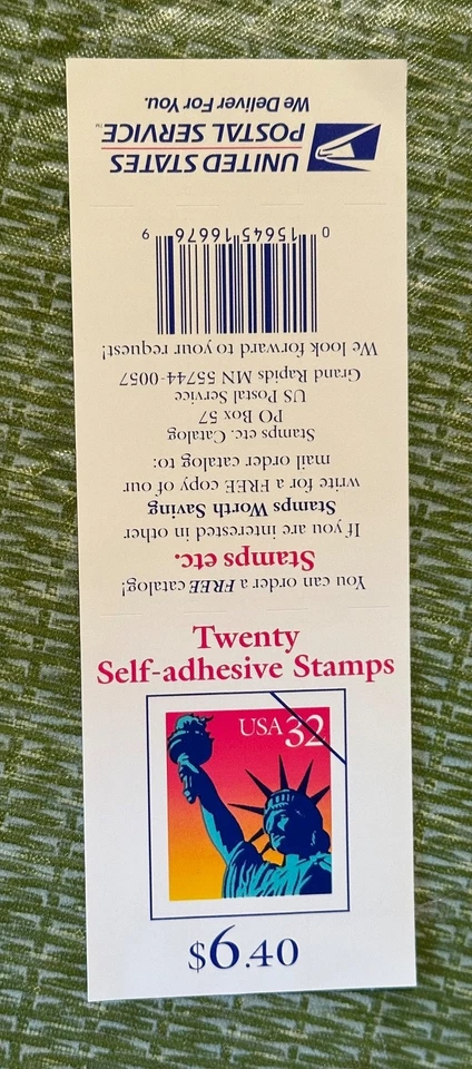 U.S. STAMPS PANE OF 20 SCOTT#3122Ef 32c STATUE OF LIBERTY MNH P#V2122 PERF 11.5 - Image 2 of 2