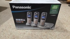 Panasonic KX‑TG8013 Triple DECT Cordless Phones – Working – Needs AAA Batteries