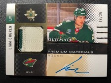 24-25 Ultimate Hockey Rookie Signature Premium Materials Auto Liam Ohgren #/35