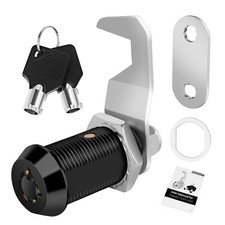Black Toolbox Lock with Keys - Cabinet Locks Keyed Alike, Hook Cam, Tubular L...