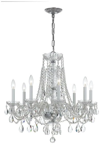 Crystorama 26" Polished Chrome 8-Light Traditional Crystal Chandelier - Picture 2 of 7