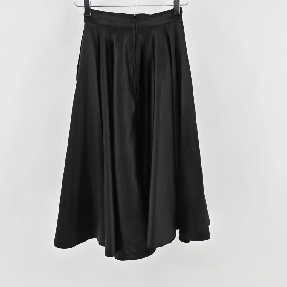 Saia Swing Vixen By Micheline Pitt Preta Tamanho XS Cetim Retrô Clássica Pinup Girl - Imagem 3 de 4