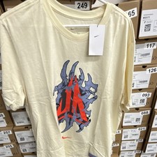 Nike Beige Graphic Print Men's Crew Neck Cotton T-Shirt XL Short Sleeve