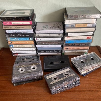 Bundle 43 Pre Recorded Blank Audio Music Cassette Tapes Used Music Recording 