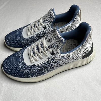 Peter Millar Hyperlight Apollo Sneaker Navy Blue White Knit Mens Size 8