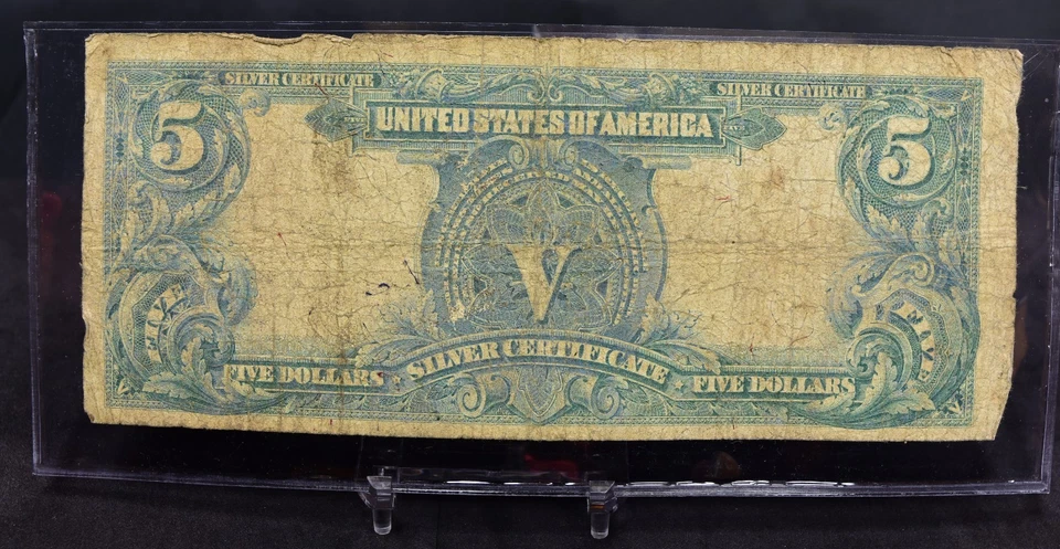 1899 Lg Size $5 Silver Cert. Chief Note AG-G (B236) - Image 2 of 2