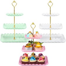 Gandeer 3 Sets 3 Tier Cupcake Stand Dessert Display Tower Party Decoration