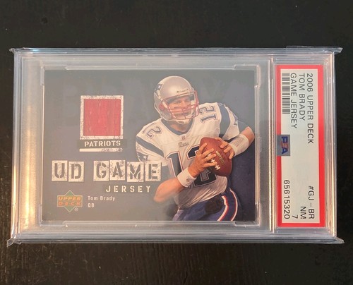 2006 Upper Deck Tom Brady Game Used Jersey Card - PSA 7 - #GJ-BR