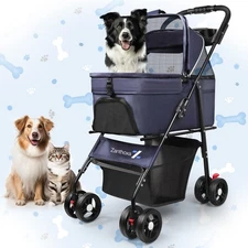 Dog Stroller for Medium Dogs 20 lbs, Pet Stroller for Small Dogs and Cats wit...
