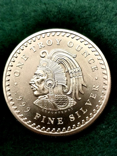 1 Troy ounce, Golden State Mint Silver Round Aztec Calendar .999 Fine Silver