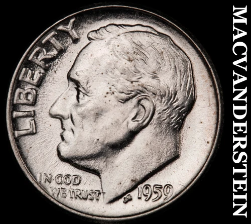 1959 Silver Roosevelt Dime - Choice Gem Brilliant Unc  Lustrous  #G9414
