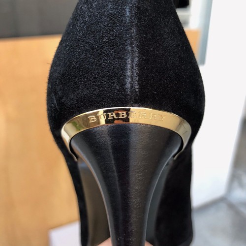 Burberry Pelling fringe suede peep-toe booties ankle boot size IT 37.5 US 7.5 - Picture 7 of 14