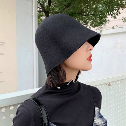 Lady Cloche Brimless Woolen Hat Winter 