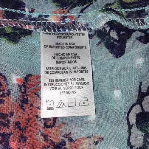 Kut From The Kloth Womens Multicolor Floral Swiss Dot Top Roll Tab Sleeve XL - Picture 12 of 14